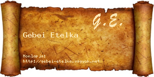 Gebei Etelka névjegykártya